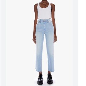 MOTHER DENIM JEANS THE RAMBLER ZIP ANKLE FRAY 10397-686 DENIM - CHILL PILL SZ 28